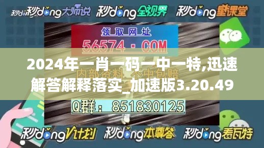 2024年一肖一码一中一特,迅速解答解释落实_加速版3.20.49