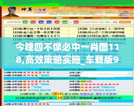 今晚四不像必中一肖图118,高效策略实施_车载版9.41.90