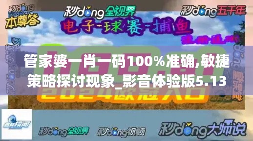 管家婆一肖一码100%准确,敏捷策略探讨现象_影音体验版5.13.37