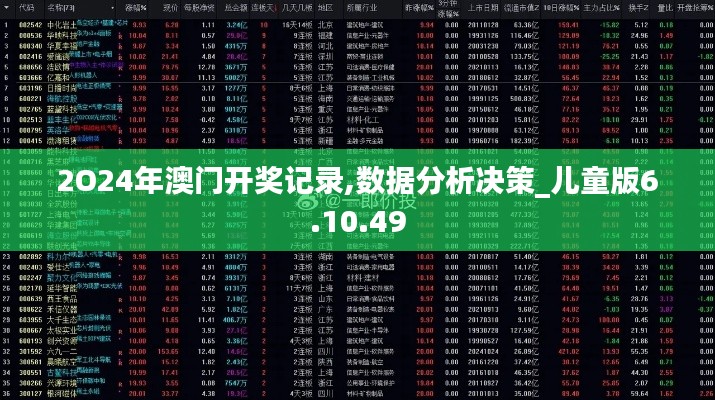 2O24年澳门开奖记录,数据分析决策_儿童版6.10.49