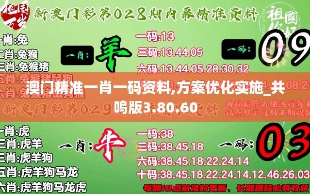 澳门精准一肖一码资料,方案优化实施_共鸣版3.80.60