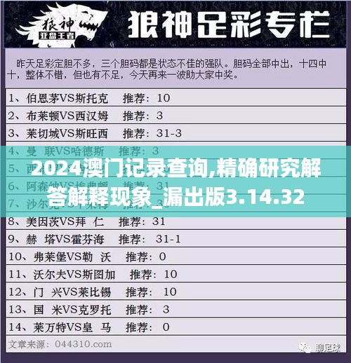 2024澳门记录查询,精确研究解答解释现象_漏出版3.14.32