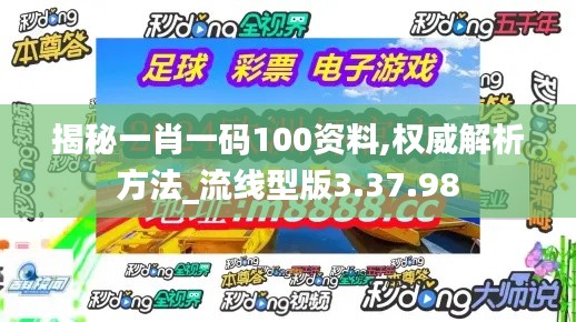 揭秘一肖一码100资料,权威解析方法_流线型版3.37.98