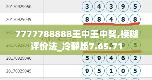 7777788888王中王中奖,模糊评价法_冷静版7.65.71