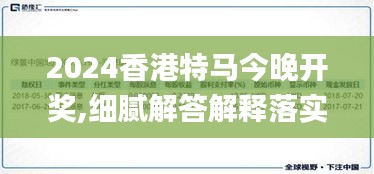 2024香港特马今晚开奖,细腻解答解释落实_网页版9.33.81