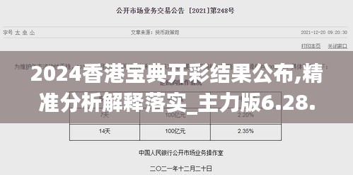 2024香港宝典开彩结果公布,精准分析解释落实_主力版6.28.89