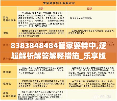 8383848484管家婆特中,逻辑解析解答解释措施_乐享版5.18.54